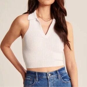 ABERCROMBIE & FITCH COLLARED SWEATER TANK TOP